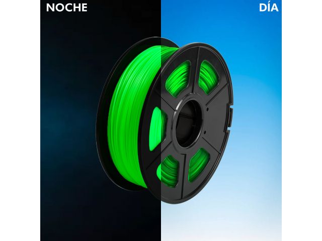 FILAMENTO PIMPRESORA 3D PLA DE 3.00 MM  1 KG GREEN (BRILLA EN LA OSCURIDAD)