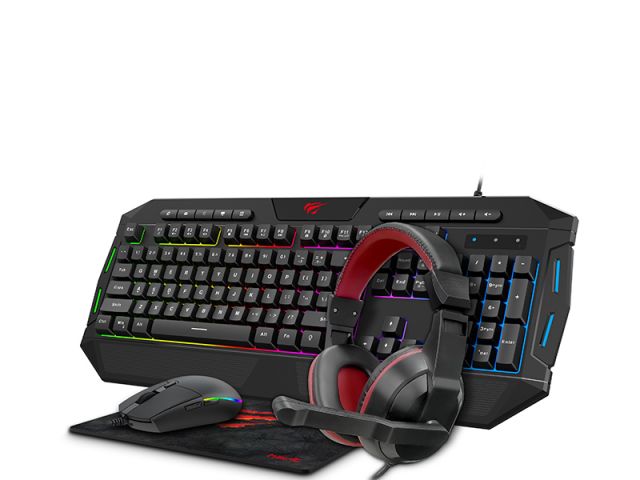 COMBO GAMING 4 EN 1 TECLADO (INGLES) MOUSE AURICULARES Y PAD