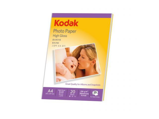 PAPEL KODAK SUPER GLOSSY PREMIUM 230 GR A4 X 20