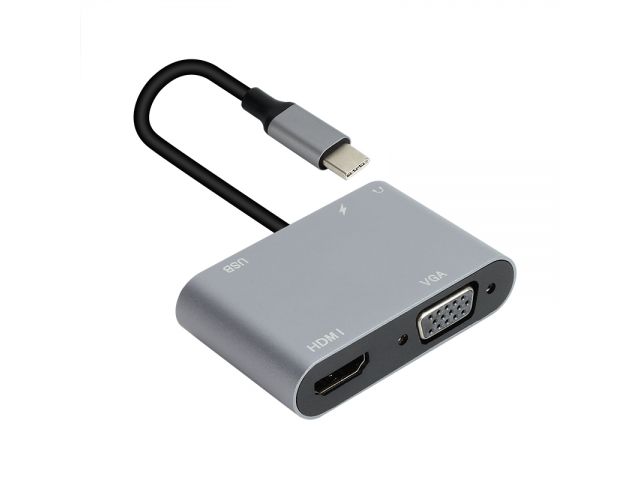 ADAPTADOR VCOM C A VGA + HDMI + USB3.0 + PD DOCKING + AUDIO DOCKING