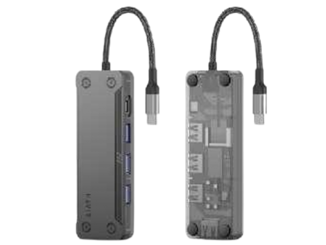 HUB HAVIT TIPO C A TIPO C Y USB 8 EN 1 CARGA RAPIDA