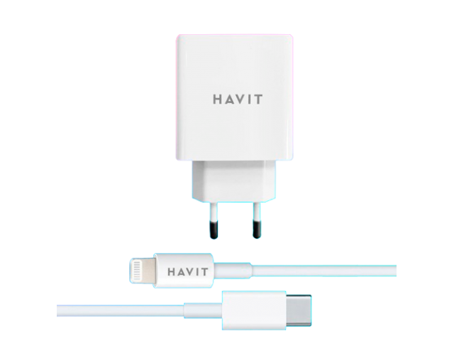 CARGADOR HAVIT USB TIPO C CON CABLE LIGHTING 20W