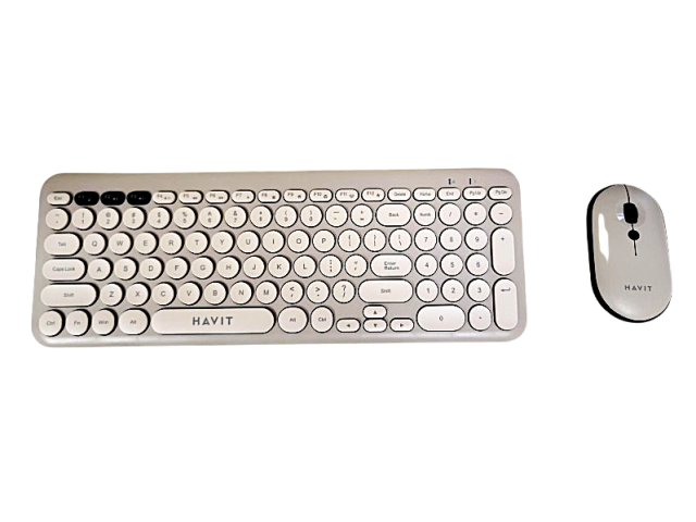 COMBO HAVIT DE TECLADO Y MOUSE INALAMBRICOS, COLOR GRIS