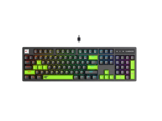 TECLADO HAVIT MECANICO GAMER NEGRO + VERDE