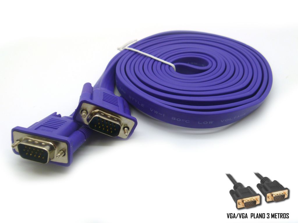 CABLE HAVIT 3M VGA MACHO MACHO CABLE 15 PINS PLANO