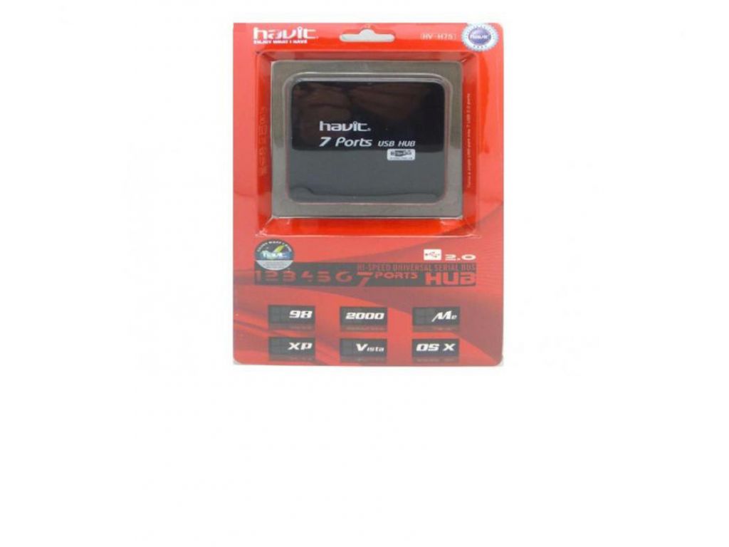 HUB HAVIT USB CON 7 PUERTOS USB 1.1/2.0 NEGRO