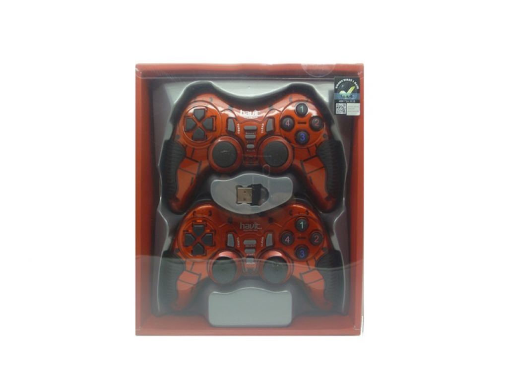 PACK DE 2 JOYSTICK HAVIT USB 2.4G ROJO Y NEGRO SOLO PARA PC