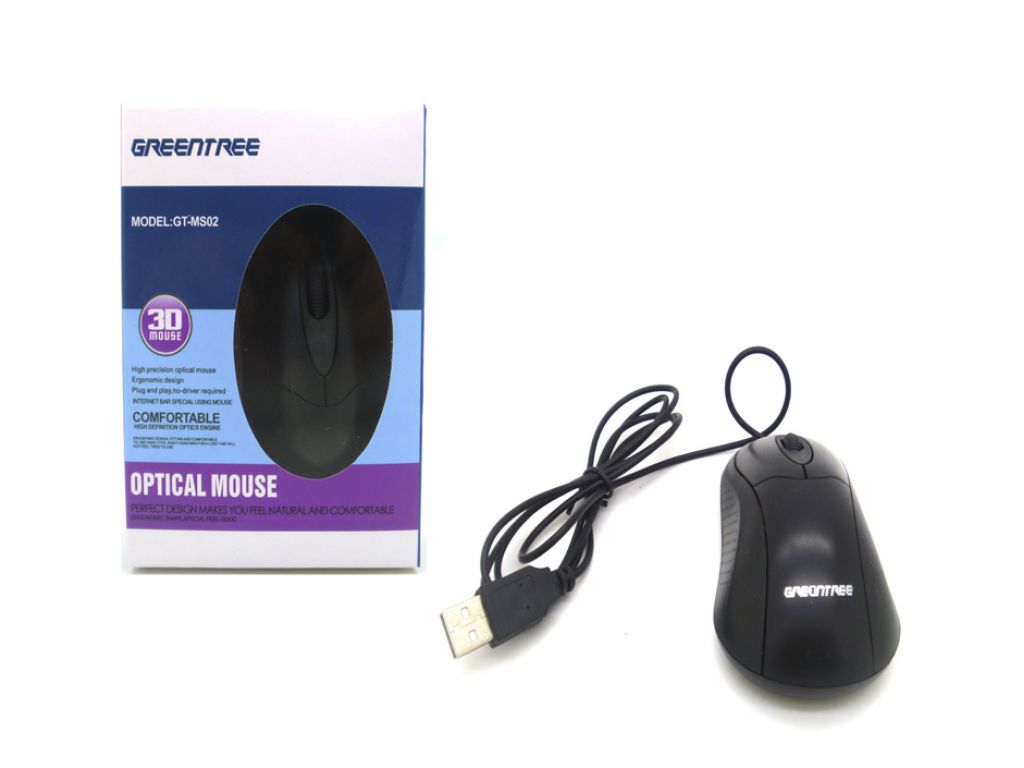 MOUSE GENERICO NEGRO USB GREENTREE