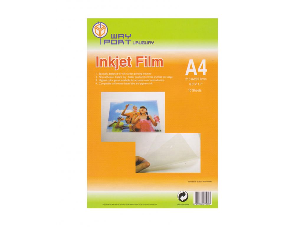 FILM WAYPORT GLOSSY TRANSPARENTE 150 GR A4 X 10