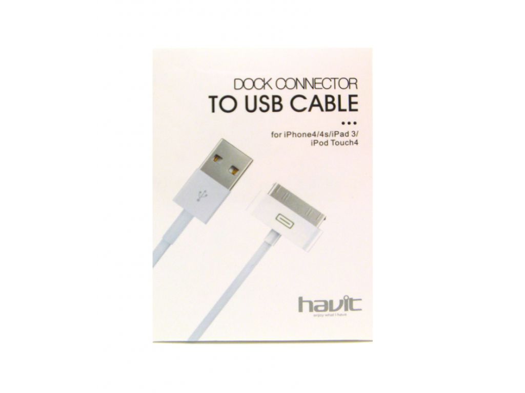 CABLE HAVIT USB DE DATOS Y CARGA PARA IPHONE 4, 1MT