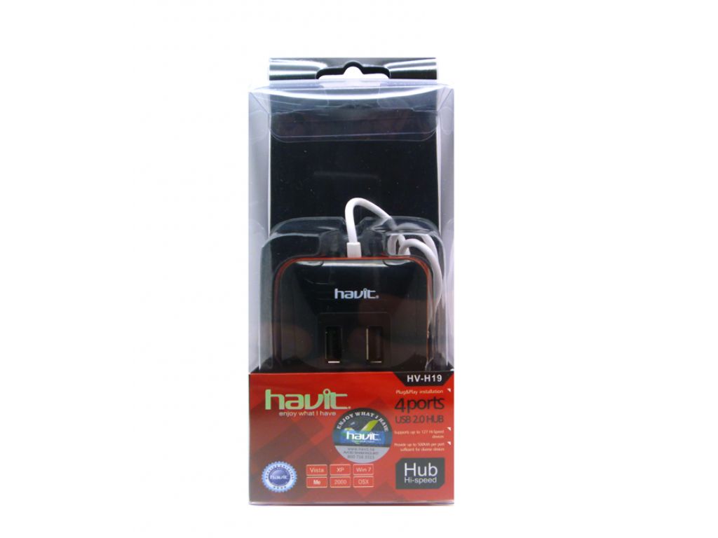 HUB USB 2.0, E PUERTOS, 480 MBPS CON CABLE