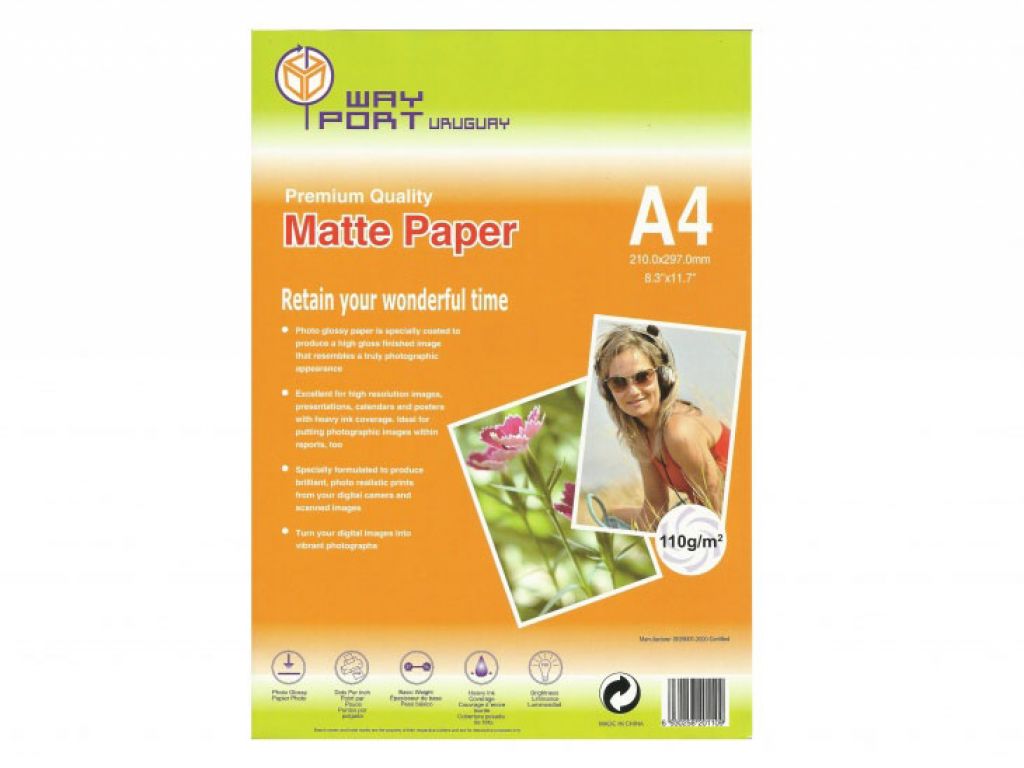 PAPEL WAYPORT AUTOADHESIVO MATE 120 GR A4 X20