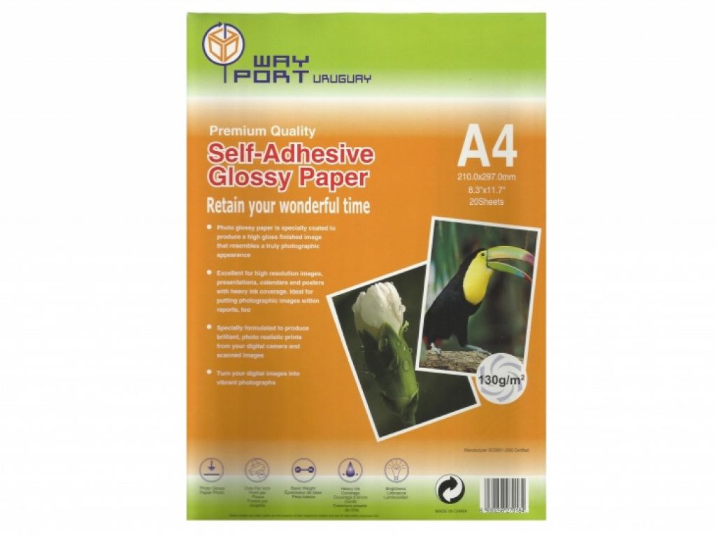 PAPEL WAYPORT  SEMI GLOSSY TINTAS DYE Y PIGMENTADAS 210 GR A4 X20