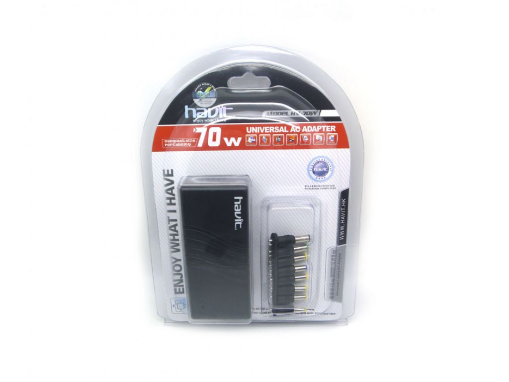 ADAPTADOR PARA NOTEBOOK NEGRO 70W