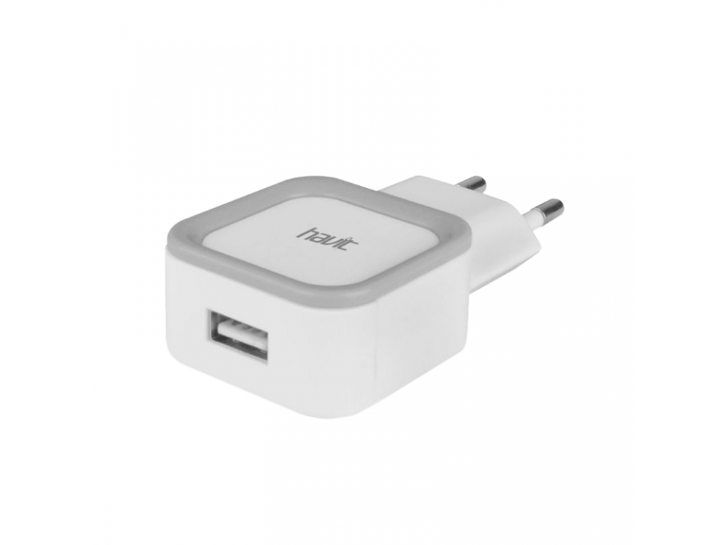 CARGADOR HAVIT USB CON CABLE A MICRO USB 1A, CONEXI�N A 220V