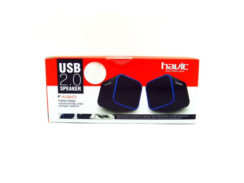 PARLANTE  HAVIT USB CUADRADO CON CONTROL DE VOLUMEN