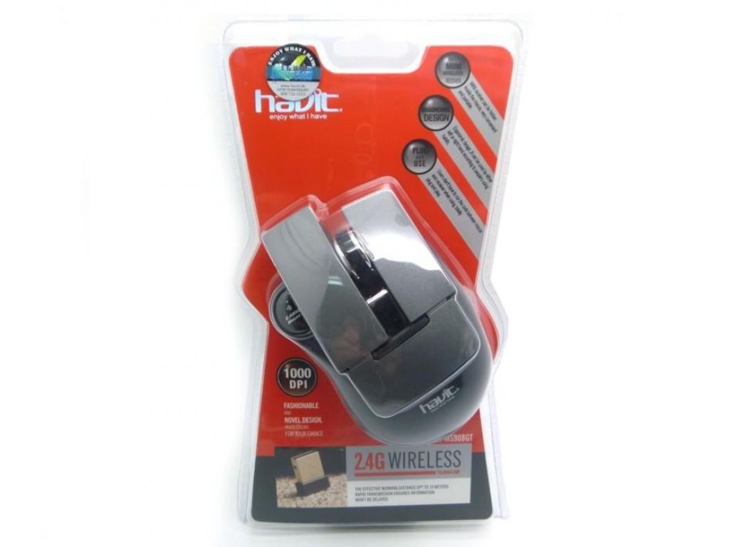 MOUSE HAVIT INALAMBRICO (UTILIZA UNA PILA AAA) NEGRO Y GRIS, AZUL Y ROJO
