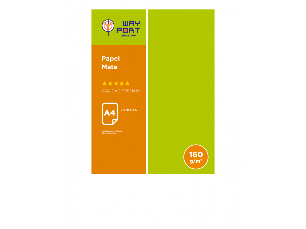 PAPEL WAYPORT MATE 160 GR A4 x 20
