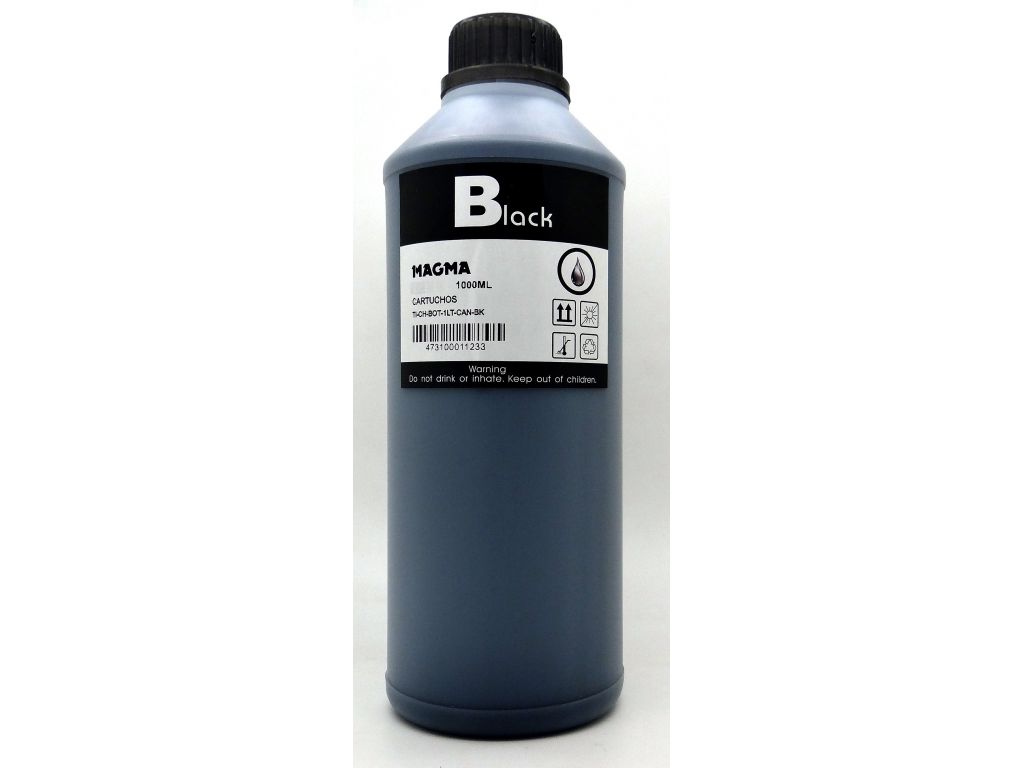 BOTELLA TINTA BK 1 LITRO P/CISS CANON PIXMA G1100/2100/3100 BLACK