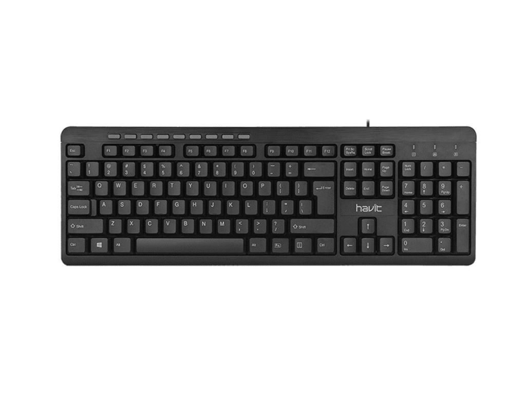 TECLADO HAVIT MULTIMEDIA CON CABLE USB NEGRO