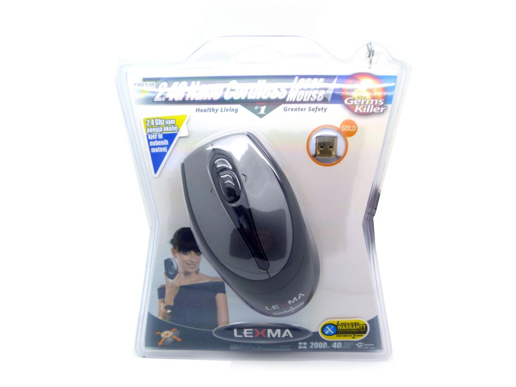 MOUSE LASER 2,4  INALMBRICO, PINTURA NANO ANTIALERGNICA NEGRO/GRIS