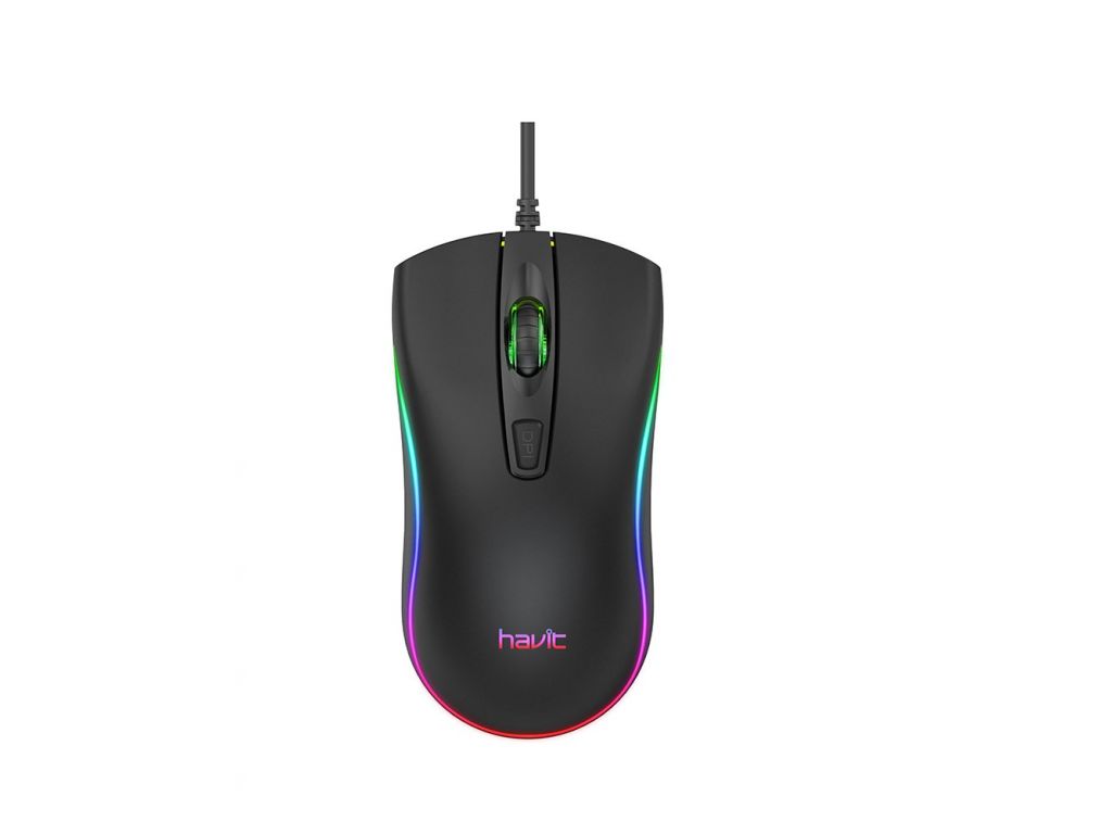 MOUSE HAVIT CABLEADO NEGRO RGB