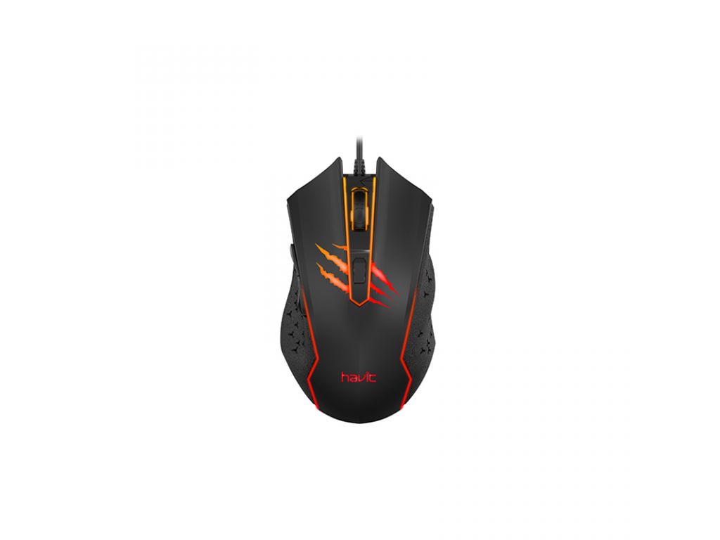 MOUSE GAMER HAVIT CON CABLE 1.5M USB RETROILUMINADO