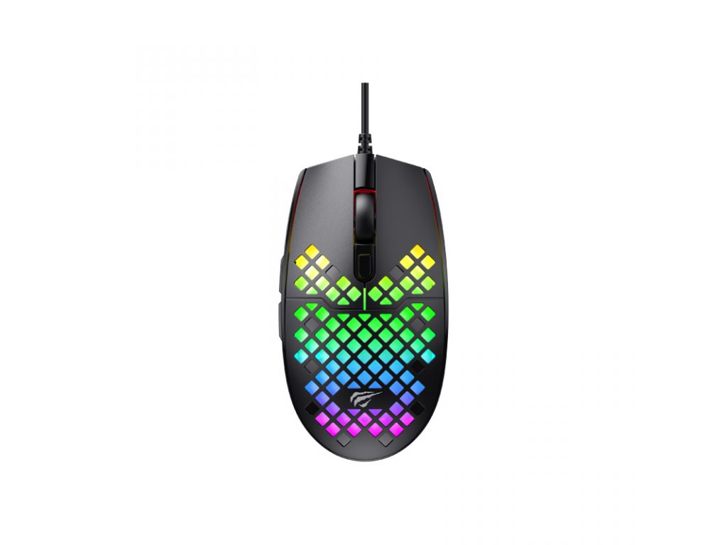 MOUSE GAMER HAVIT CON CABLE 1.5M USB RETROILUMINADO