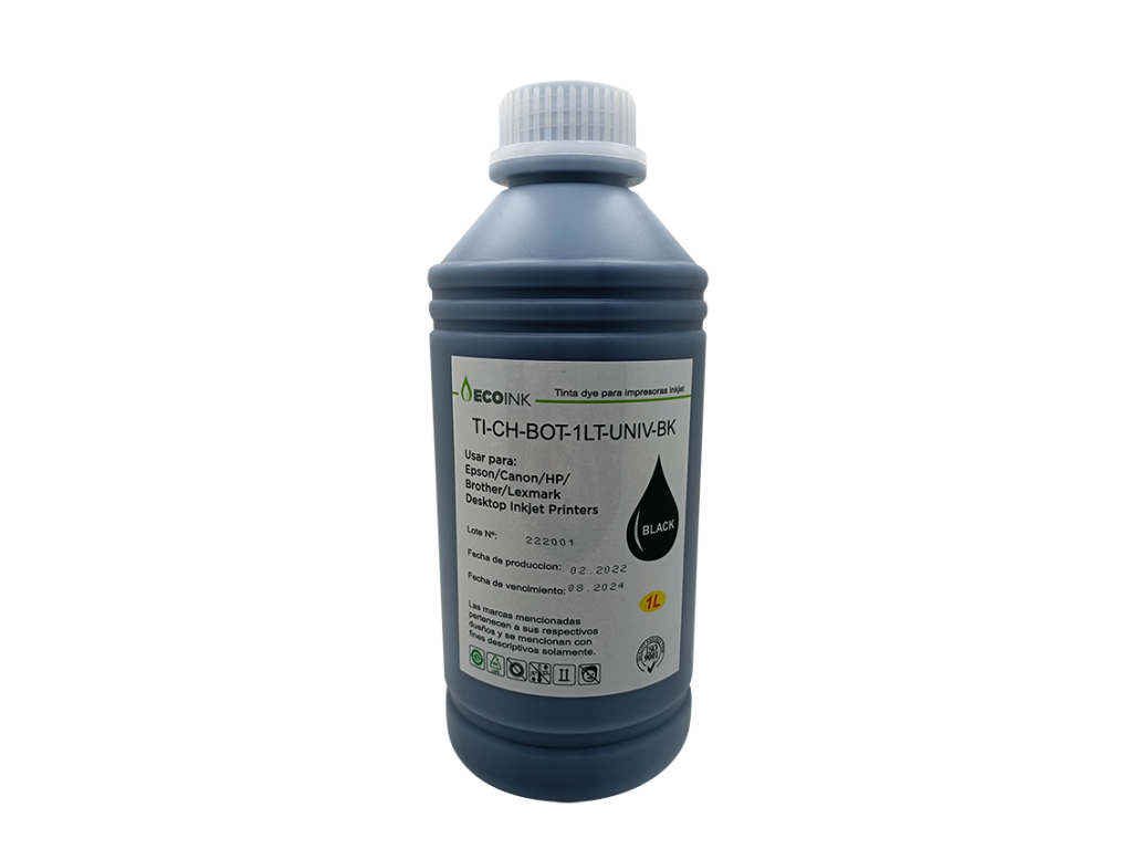 BOTELLA TINTA BLACK DE 1LT UNIVERSAL P/BROTHER, EPSON, CANON Y HP