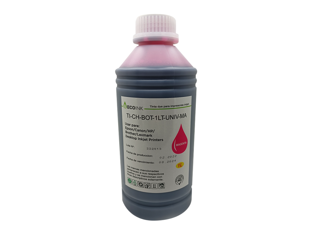 BOTELLA TINTA MAGENTA DE 1LT UNIVERSAL P/BROTHER, EPSON, CANON Y HP