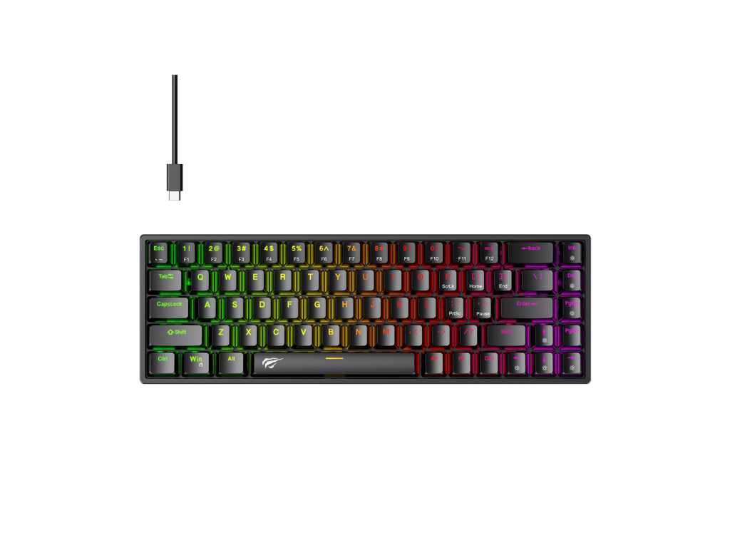 TECLADO HAVIT GAMER RETROILUMINADO MULTIFUNCION CON CABLE USB