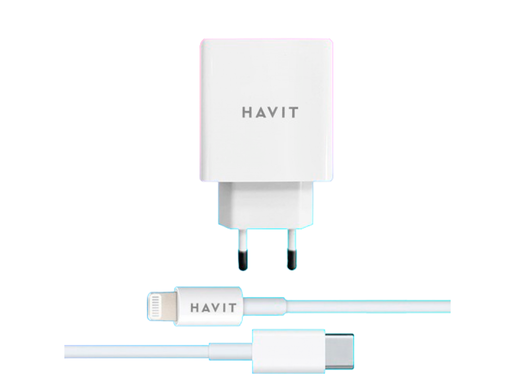 CARGADOR HAVIT USB TIPO C CON CABLE LIGHTING 20W