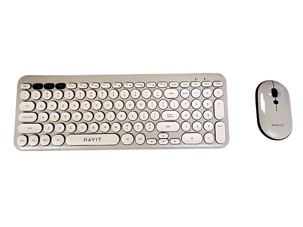 COMBO HAVIT DE TECLADO Y MOUSE INALAMBRICOS, COLOR GRIS