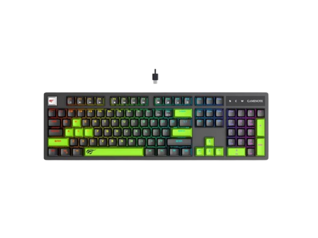 TECLADO HAVIT MECANICO GAMER NEGRO + VERDE
