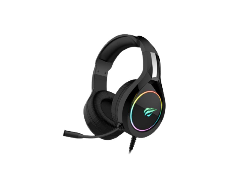 AURICULAR HAVIT VINCHA CON CABLE Y MICROFONO NEGRO