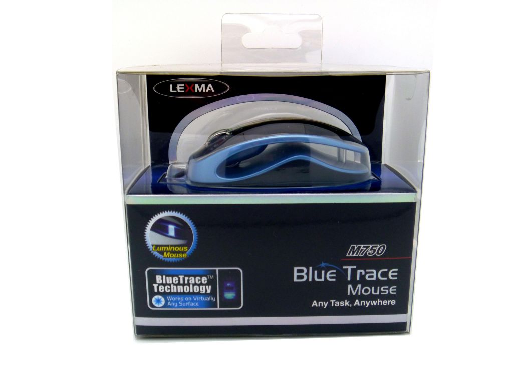 MOUSE BLUE TRACE CON CABLE USB NEGRO/AZUL